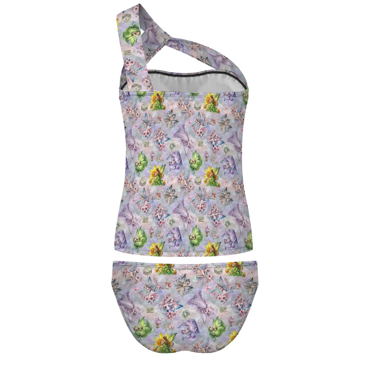 6 Fairy Designs, Women One Shoulder Tankini, Two Piece