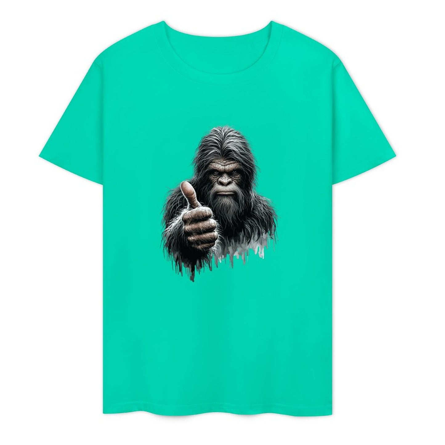 Bigfoot - Sasquatch Thumbs Up Short Sleeve Cotton T-Shirt
