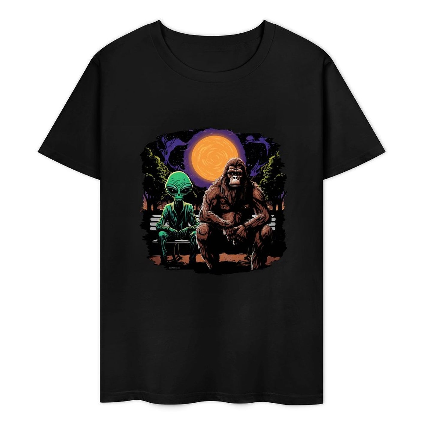 Bigfoot - Sasquatch & Alien Short Sleeve Cotton T-Shirt