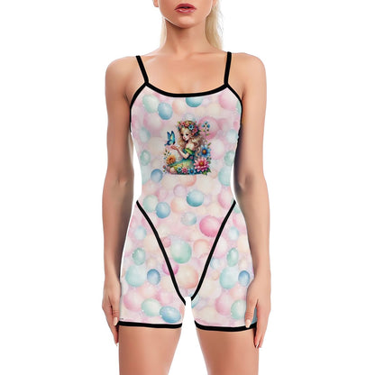 Rainbow Fairy, Polyester Spandex Yoga Exercise Jumpsuit