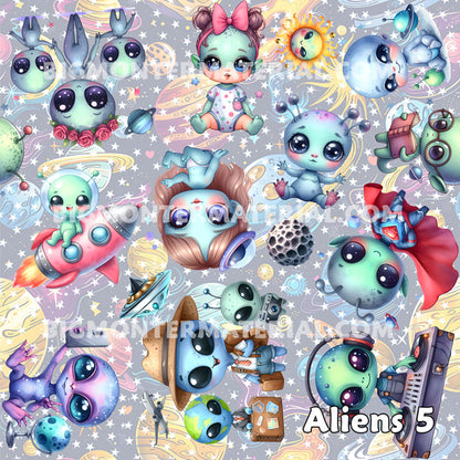 6 Alien Designs, Set of 2 Front Auto Seat Cover