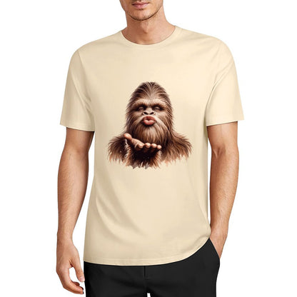 Bigfoot - Sasquatch Blow Kiss Short Sleeve Cotton T-Shirt