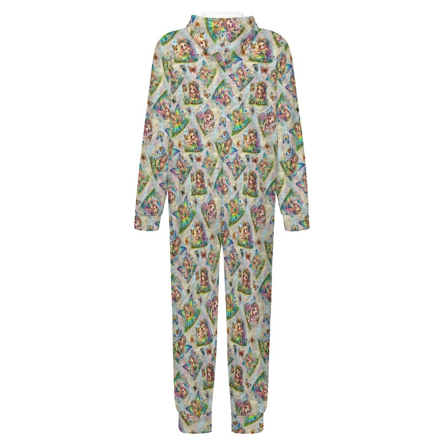 6 Fairy Designs, Youth Flannel Footless Zip up Pajama Jumpsuit