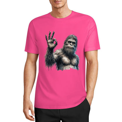Bigfoot - Sasquatch "Ok" Short Sleeve Cotton T-Shirt