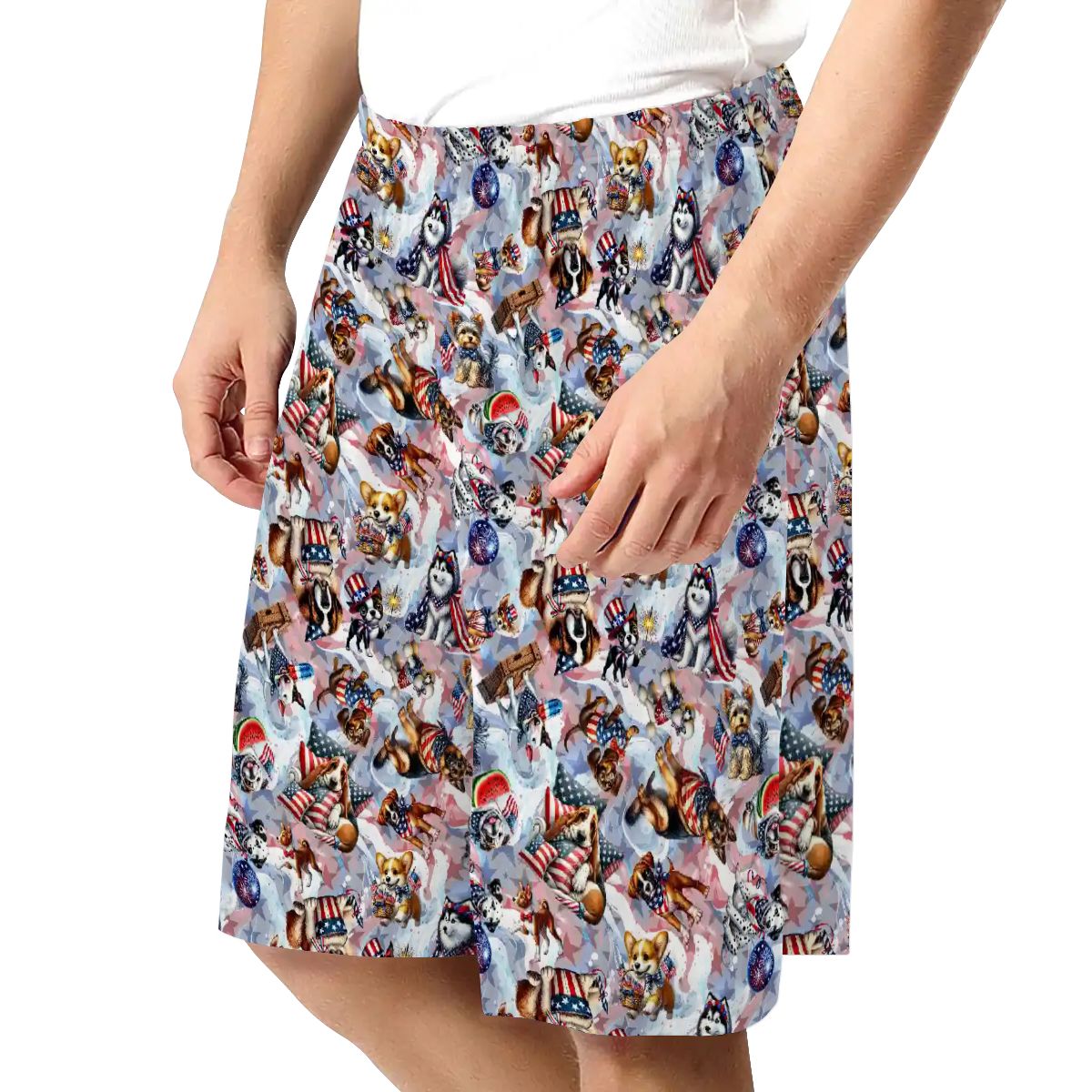 8 Patriotic Designs, Men’s Polyester, pocketed, pajama Shorts