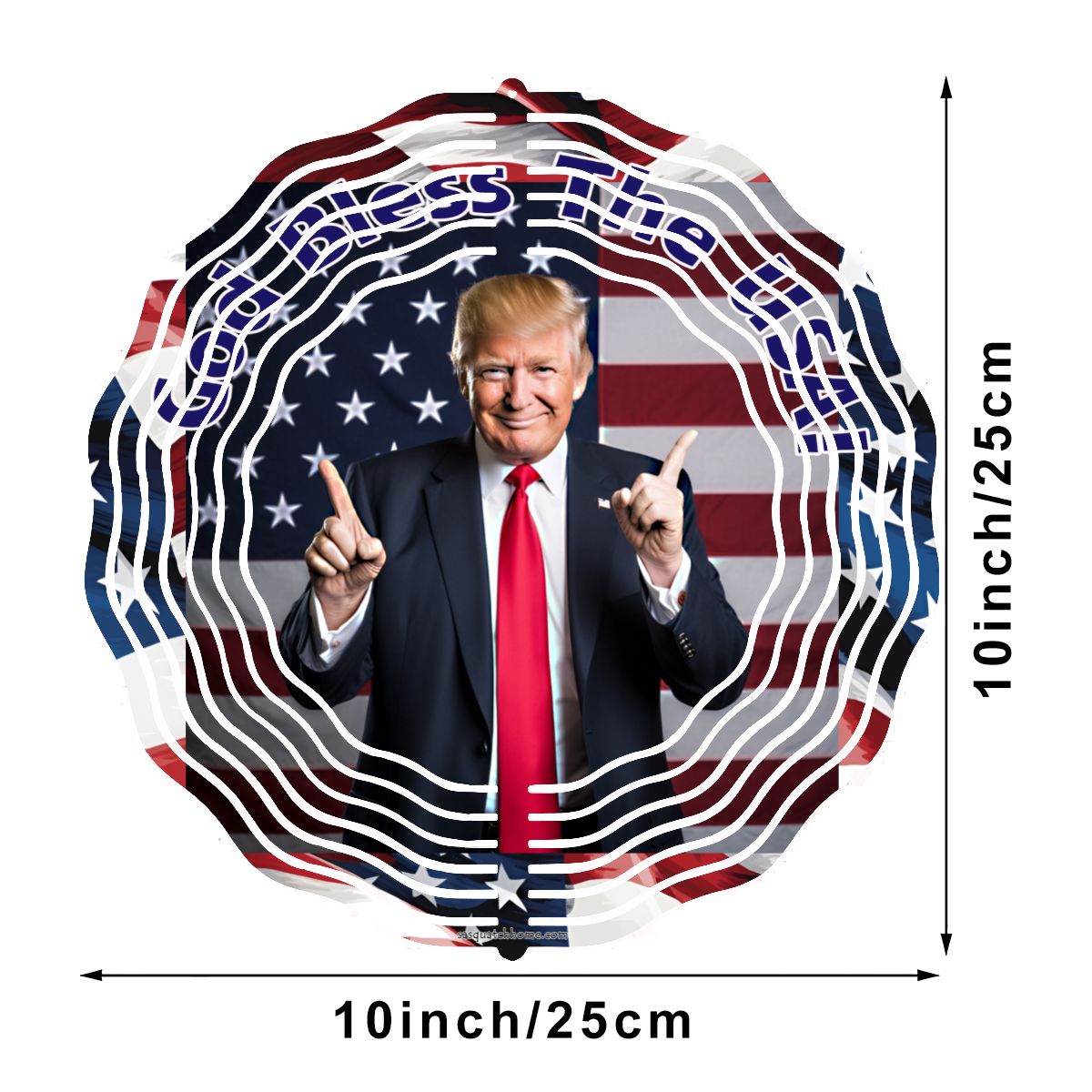 Donald Trump, US Made Hanging Metal 3D Wind Spinner, Ornament