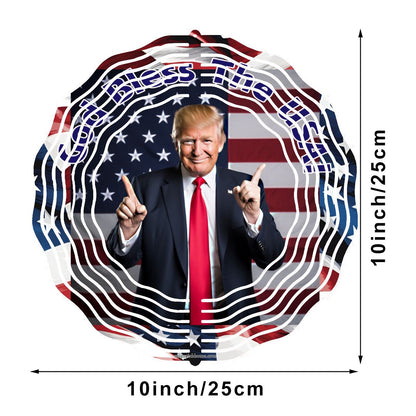 Donald Trump, US Made Hanging Metal 3D Wind Spinner, Ornament
