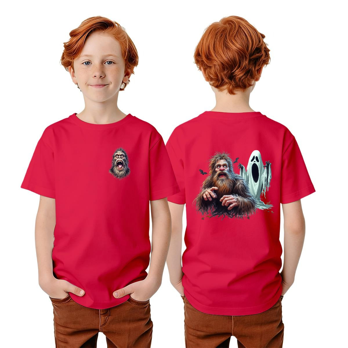 Bigfoot Sasquatch Designs, Kid’s Double Sided Gildan 5000B T Shirt