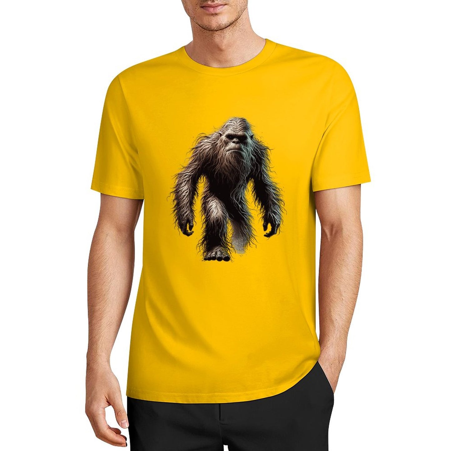 Bigfoot - Sasquatch Walking Short Sleeve Cotton T-Shirt