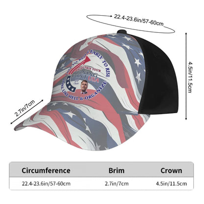 Charlie Kirk Baseball Cap, Polyester Twill