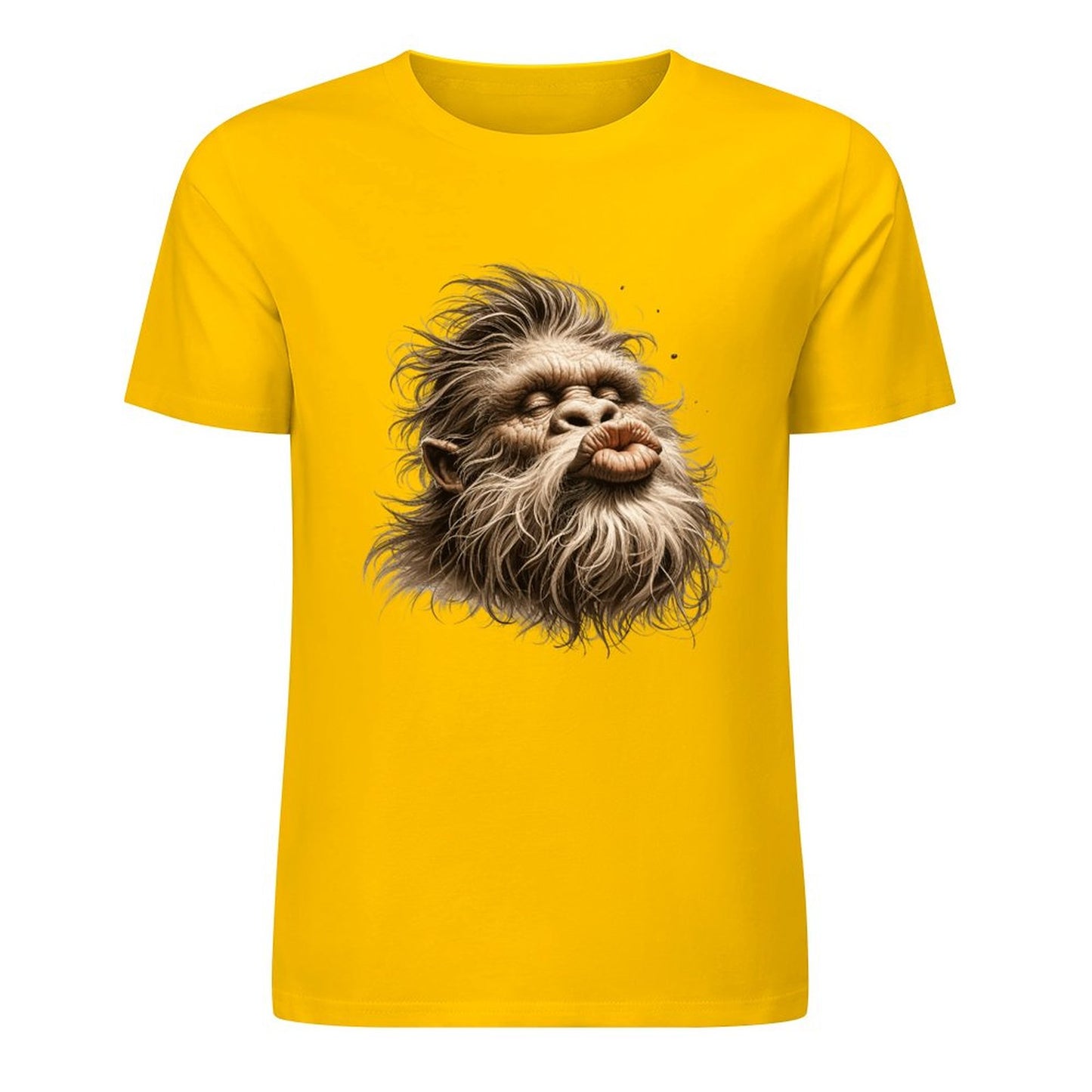 Bigfoot - Sasquatch Kissy Face Short Sleeve Cotton T-Shirt