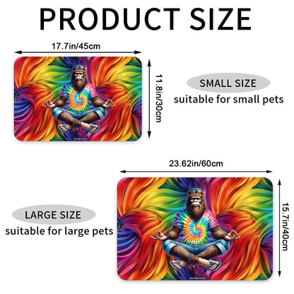 Zen Bigfoot / Sasquatch, Yoga, Waterproof Pet Food Mat