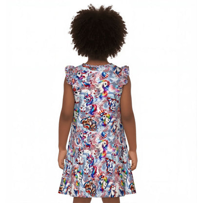 8 Patriot Designs, Girl's Flutter Sleeve Nightgown