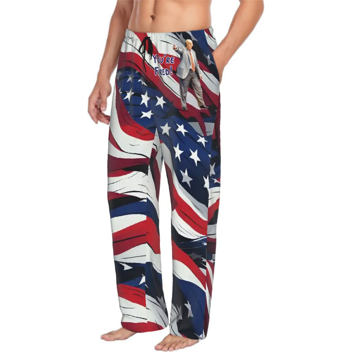Donald Trump "You're Fired", Men’s Polyester, Drawstring, Pajama Pants