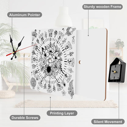 Flowers Square Wall Clock