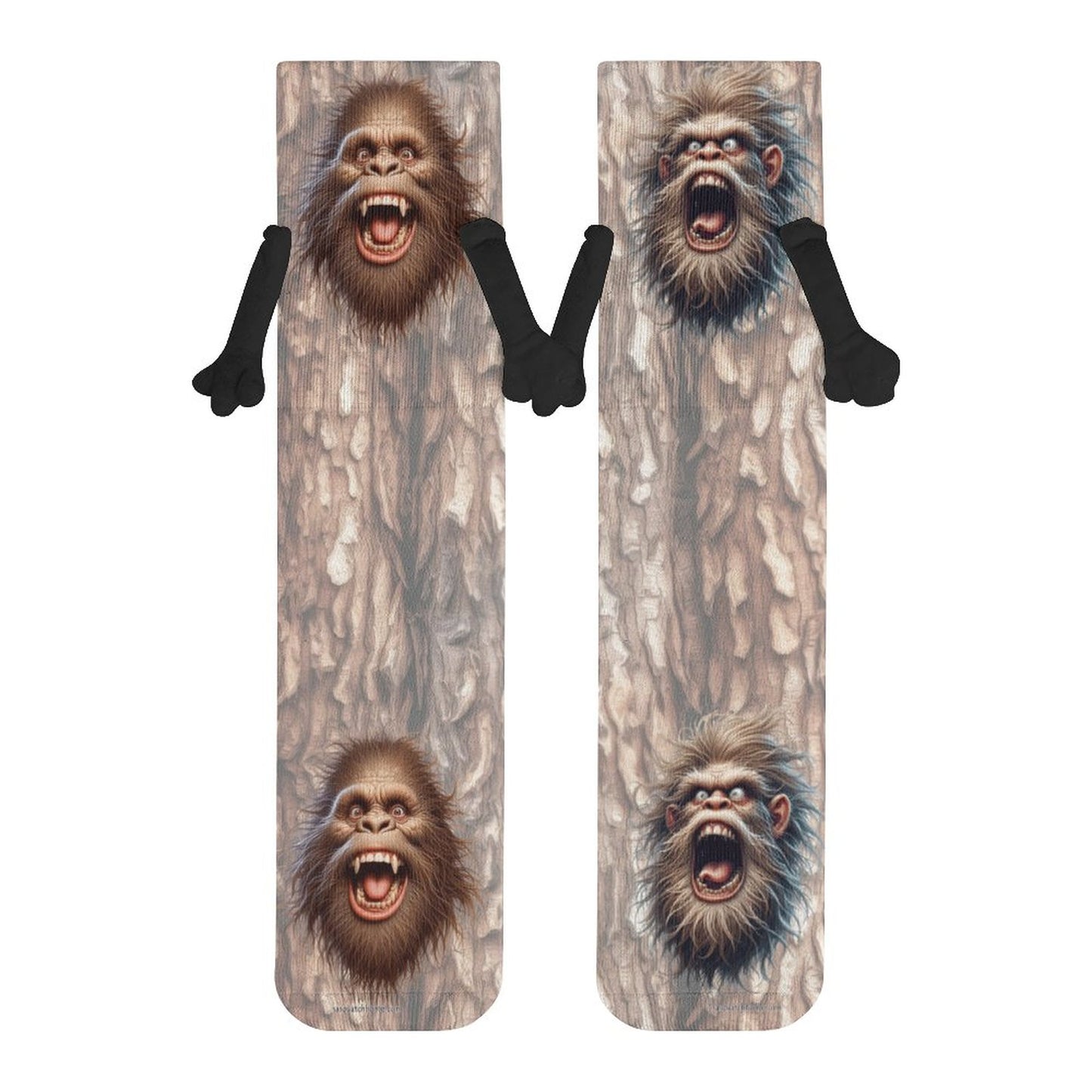 Bigfoot / Sasquatches, Magnetic Holding Hands Funny Socks