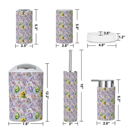 6 Fairy Design, 5 Piece Bathroom Décor Set