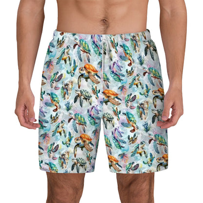 10 Animal Designs, Men Beach Shorts / Swim trunks with 4 Pockets