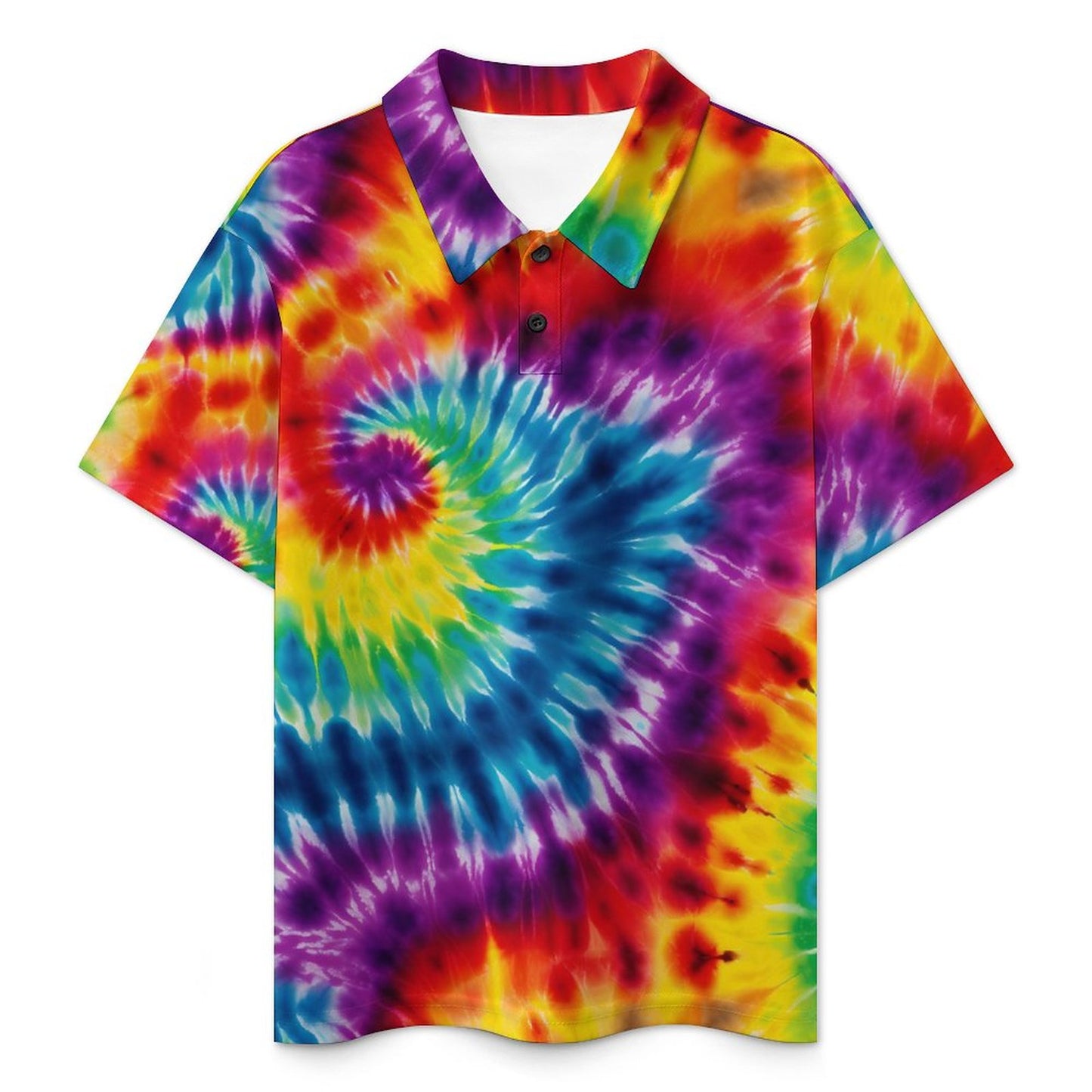 9 Tie Dye Designs, Kids Button Down Polo Shirt