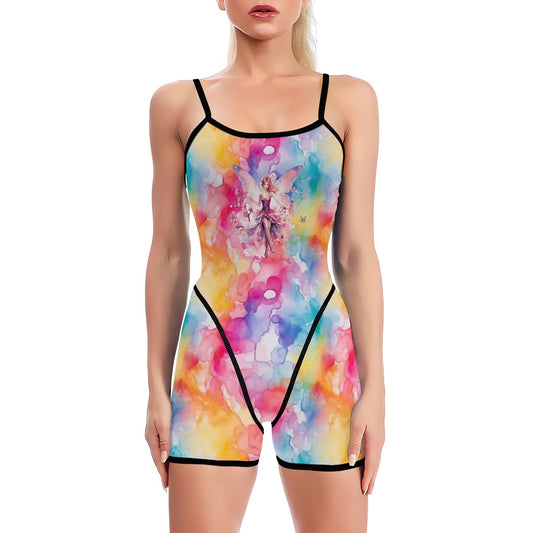 Rainbow Fairy, Polyester Spandex Yoga Exercise Jumpsuit