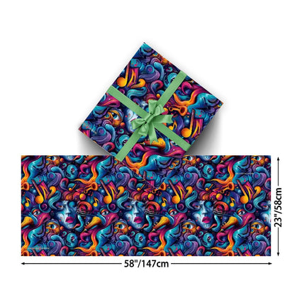 Psychedelic, 3 Pack Gift Wrapping Paper Sheets