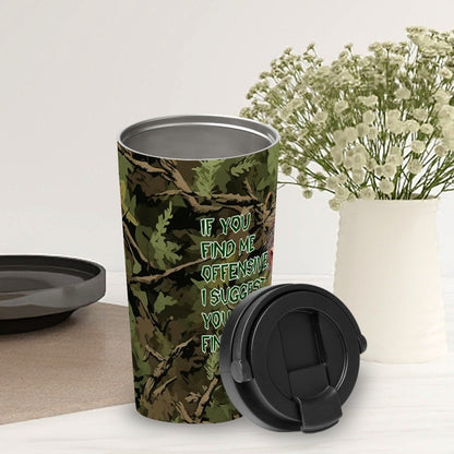 Bigfoot / Sasquatch "If you find me..", 17 oz Insulated Coffee Mug with Lid & Carrying Handle