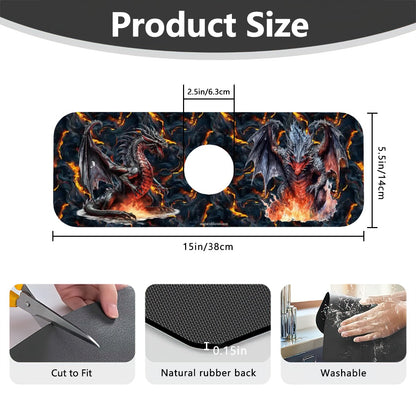 Fire Dragon on Lava, Faucet Mat
