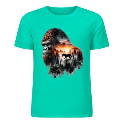 Bigfoot - Sasquatch Scenery Short Sleeve Cotton T-Shirt