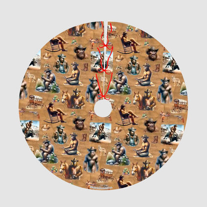 20 Bigfoot Sasquatch Designs, Plush Christmas Tree Skirt