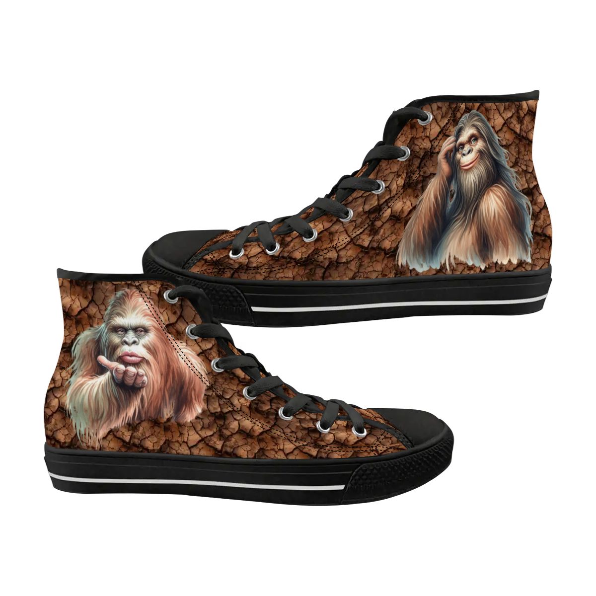 Female Bigfoot Sasquatch, Women's High Top Canvas Shoes