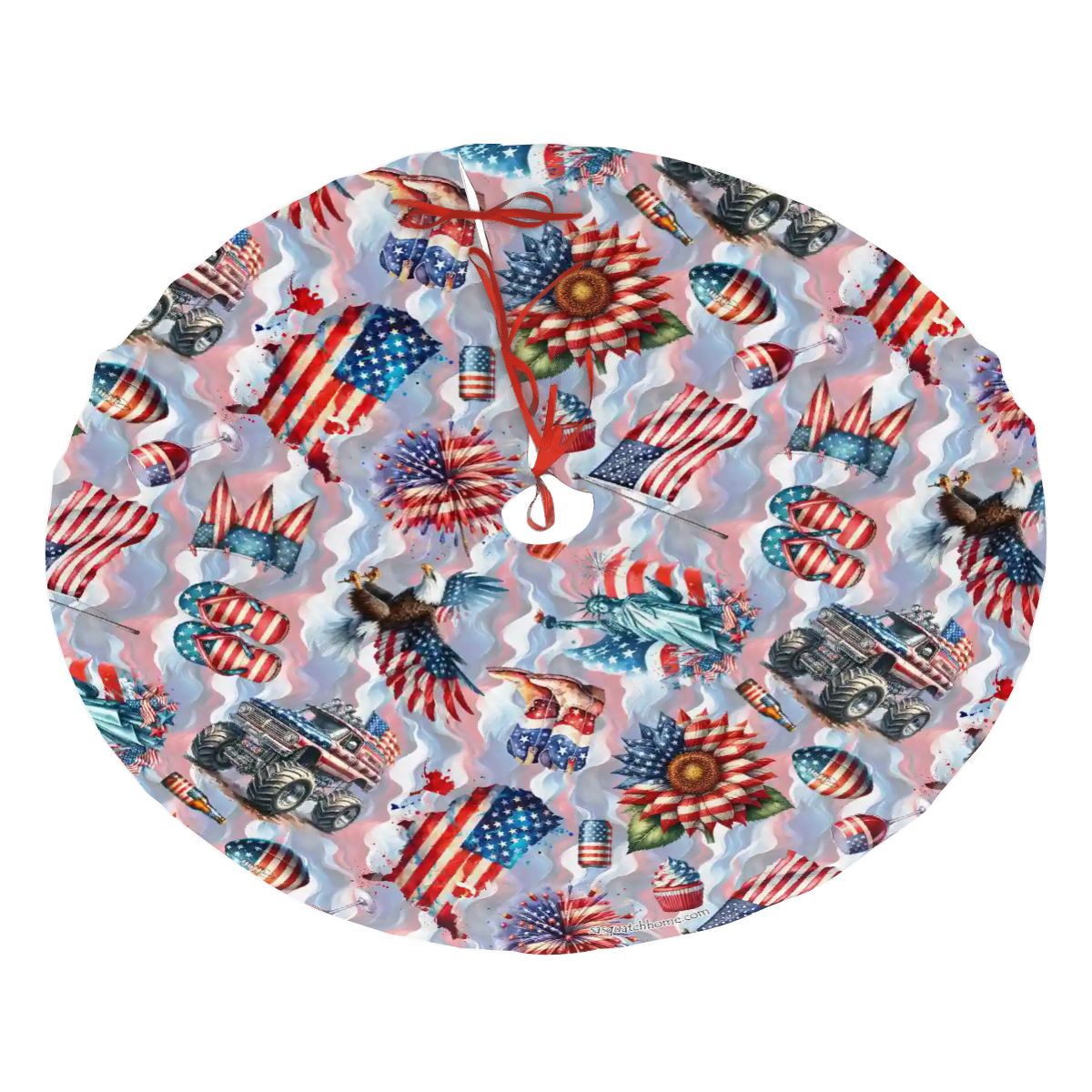 8 Patriot Designs, Plush Christmas Tree Skirt – 3 Sizes