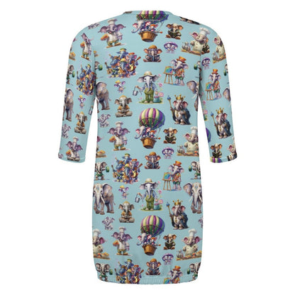 16 Misc Designs, Baby Long Sleeve Faux Cotton Sleeper Gown