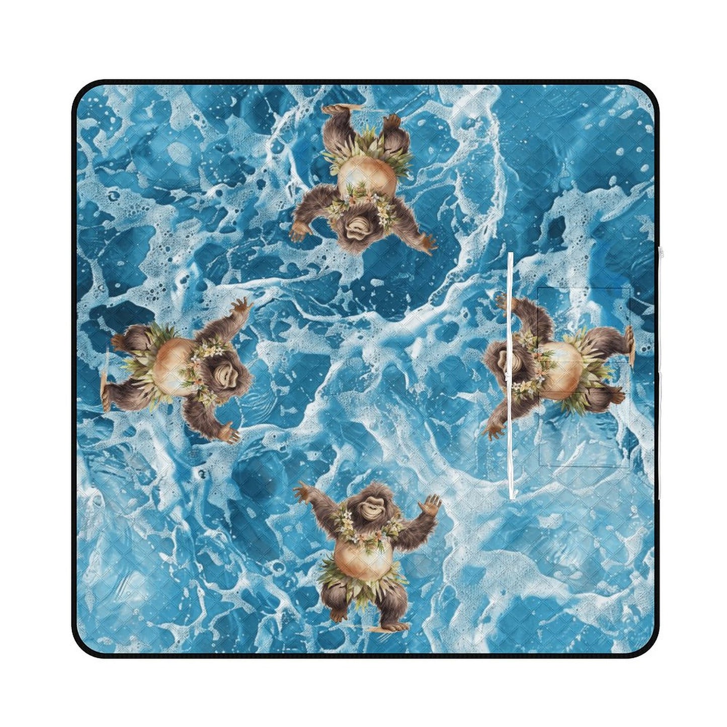Hula Beach Sasquatch Zipper Foldable Picnic Mat- 79"x79"/200x200cm