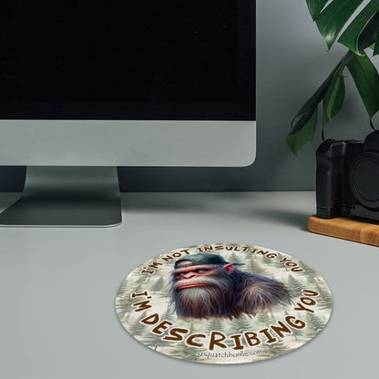8” Round Mouse pad, Bigfoot / Sasquatch – Anti slip rubber