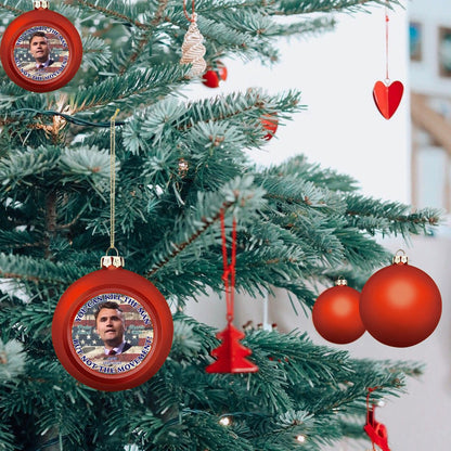 Charlie Kirk "You can kill the man.", Memorial Christmas Ball Ornaments