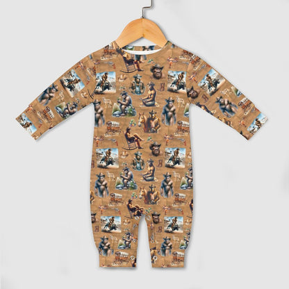 16 Sasquatch Designs, Long Sleeve Baby / Toddler Romper, Faux Cotton