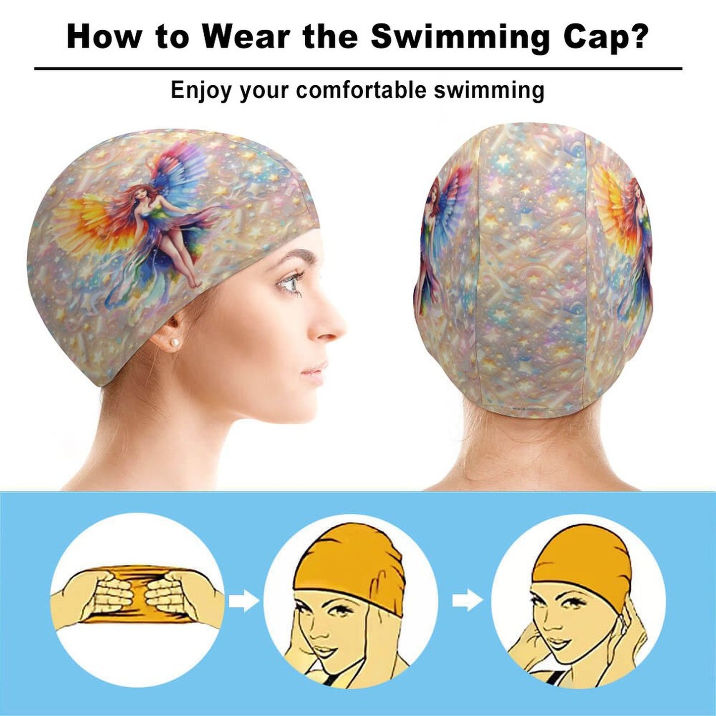 Rainbow Fairy, Adult Swimming Cap