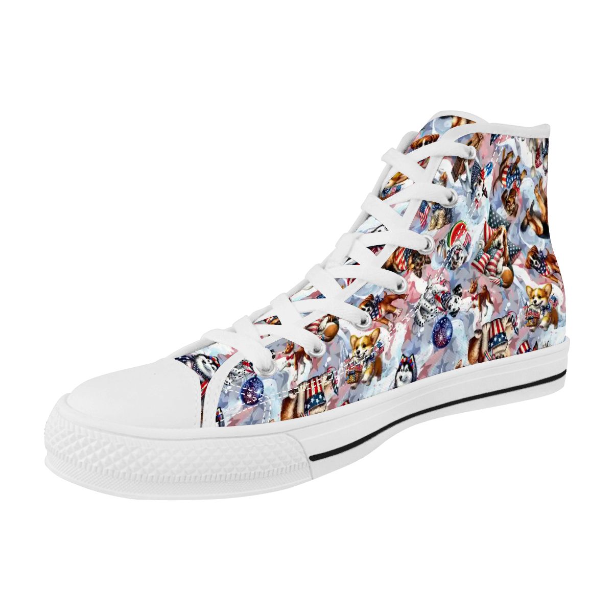 8 Patriot Designs, Women's High Top Canvas Shoes