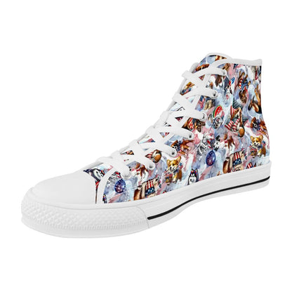8 Patriot Designs, Women's High Top Canvas Shoes