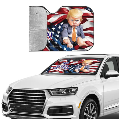 Baby Donald "God Bless the USA", Auto Car Windshield Sun Shade