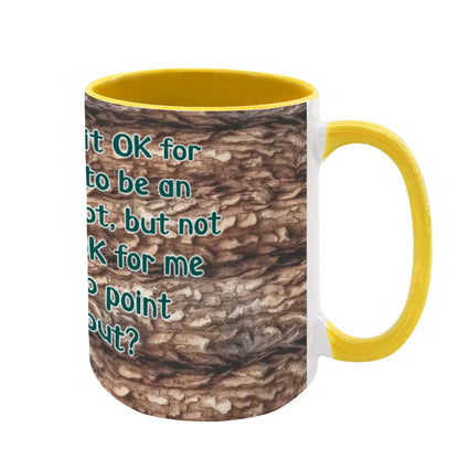 Sarcastic Sasquatch "Why is it..", Large 15 Ounce Colorful Mugs – Made In USA