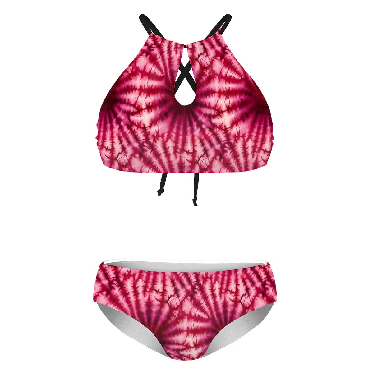 19 Tie Dye Designs, Plus Size High-Waisted Bikini Customized Services