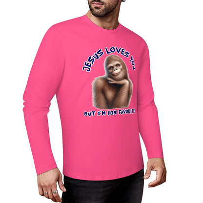 Bigfoot - Sasquatch "Jesus loves you..", Cotton Unisex Long Sleeve T-shirt