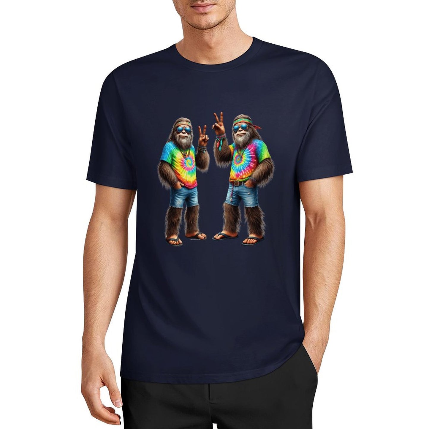 Bigfoot - Sasquatch Hippie Sasquatches Short Sleeve Cotton T-Shirt