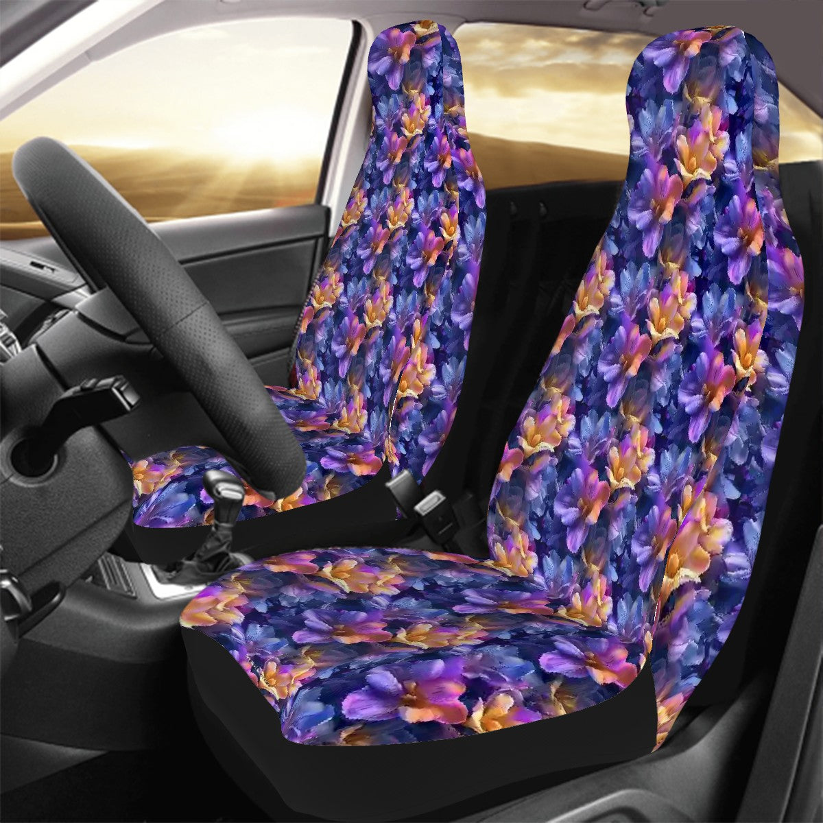 10 Flower Designs, Set of 2 Front Auto Seat Cover