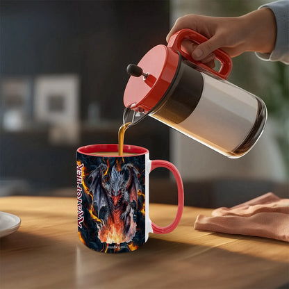 Fire Dragon, Large 15 Ounce Colorful Mugs – Made In USA