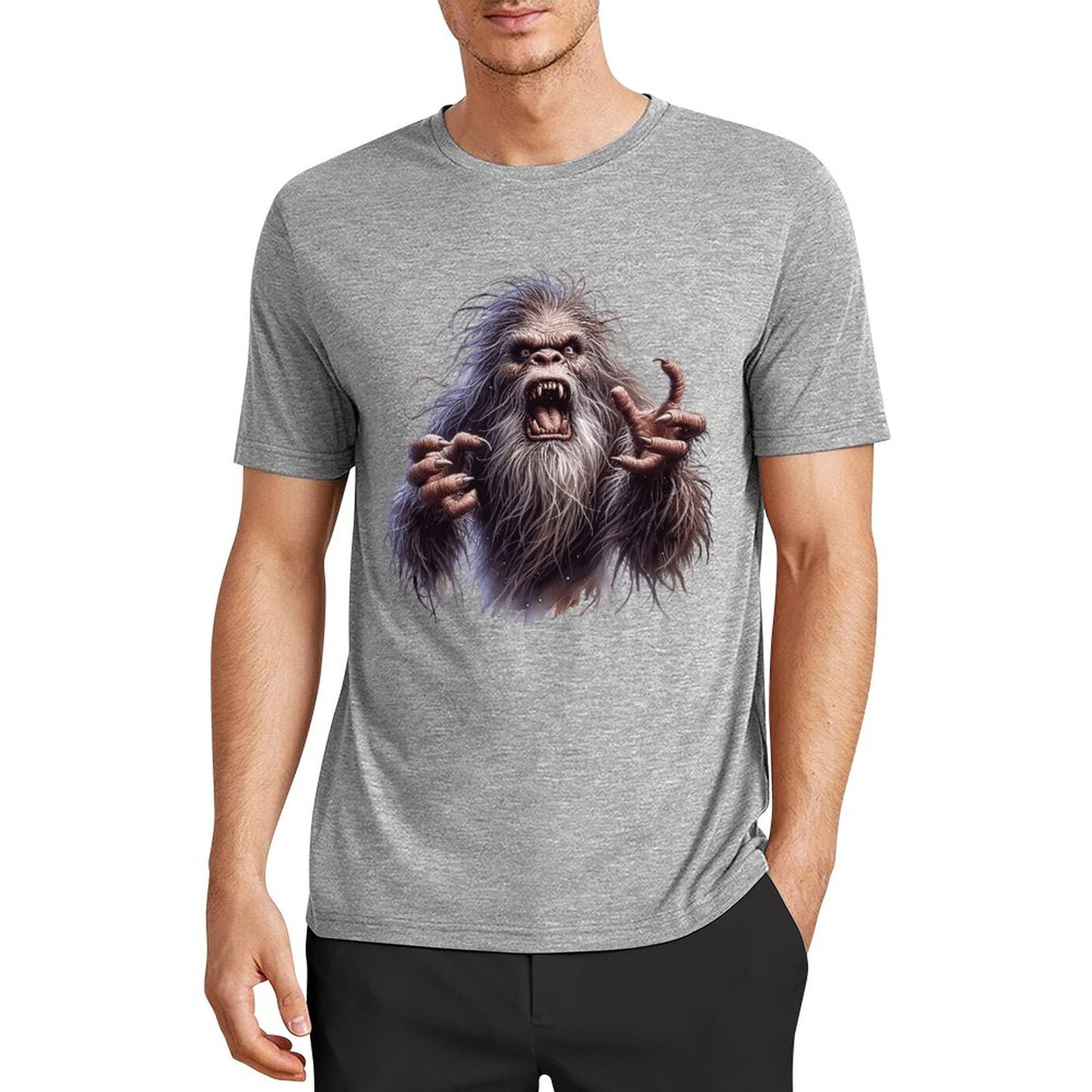 Bigfoot - Sasquatch Angry Short Sleeve Cotton T-Shirt