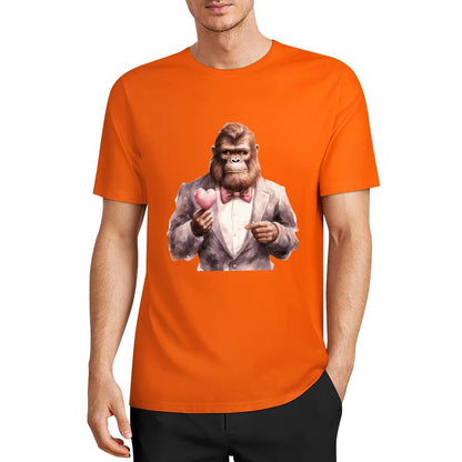 Bigfoot - Sasquatch Valentine Short Sleeve Cotton T-Shirt