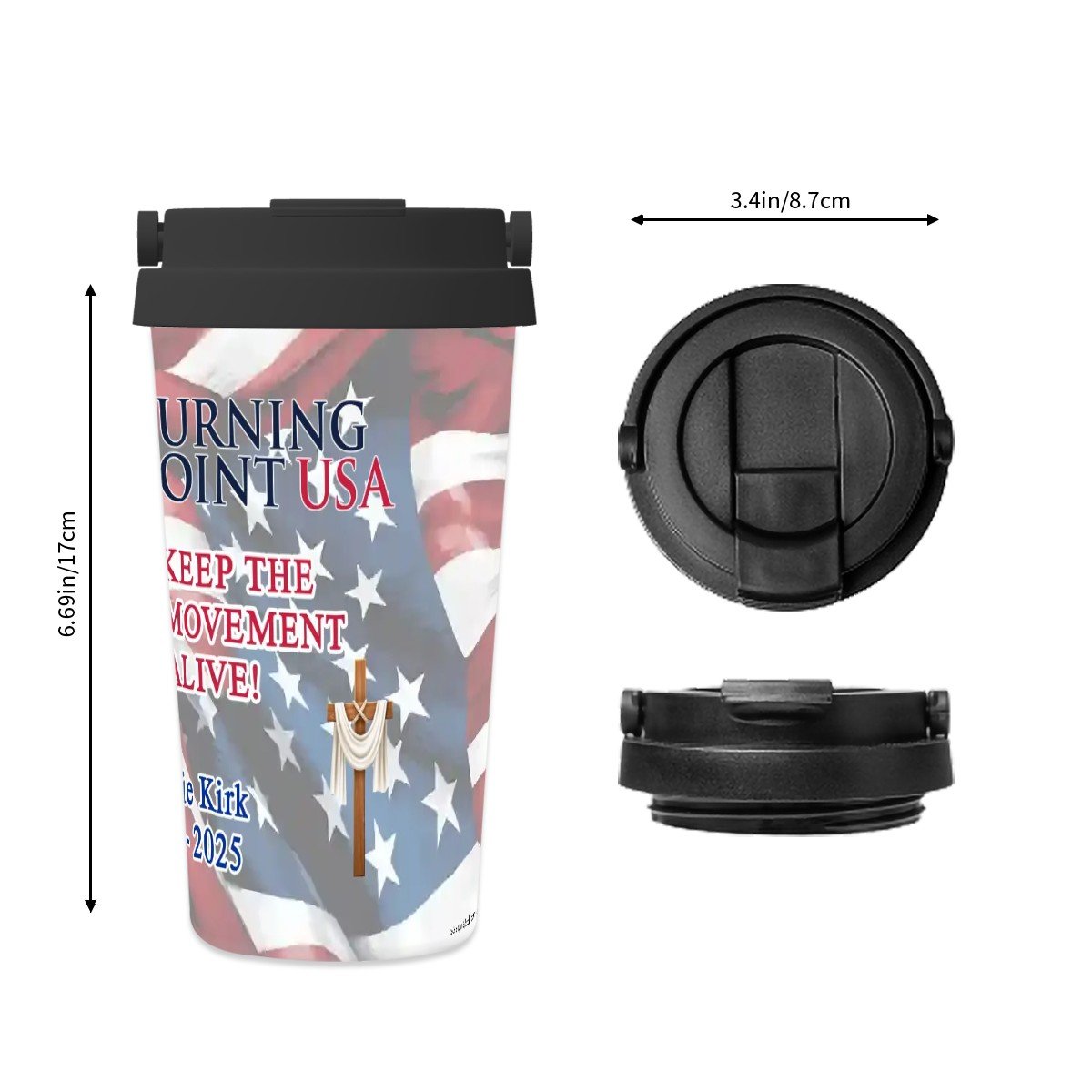 17 oz Insulated Coffee Mug with Lid & Carrying Handle