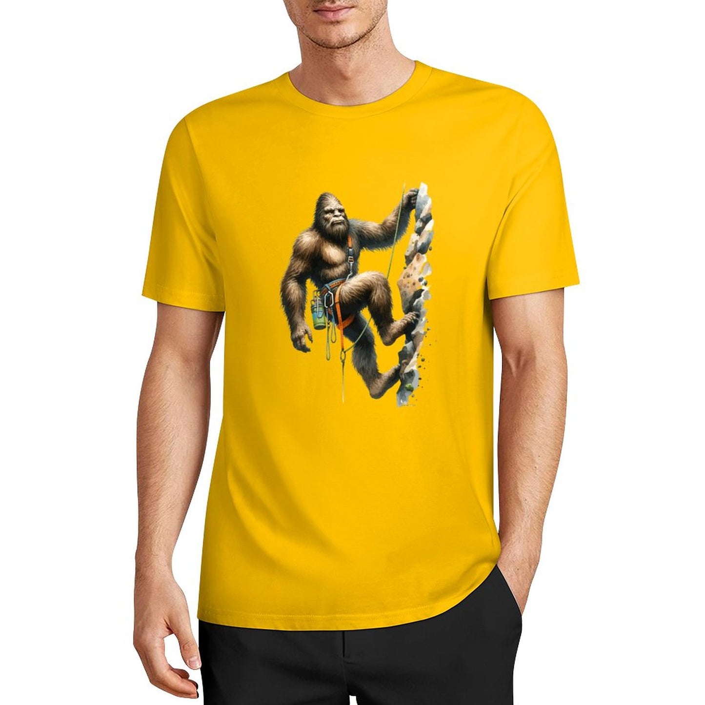 Bigfoot - Sasquatch Rock Climber Short Sleeve Cotton T-Shirt